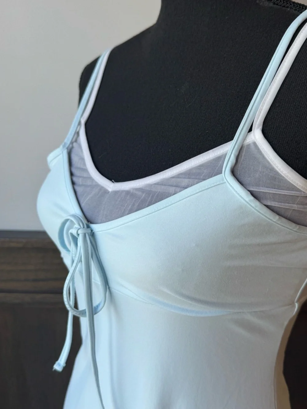 wild fable Pale Blue Tie-Front Slip Dress - Picture 4 of 7